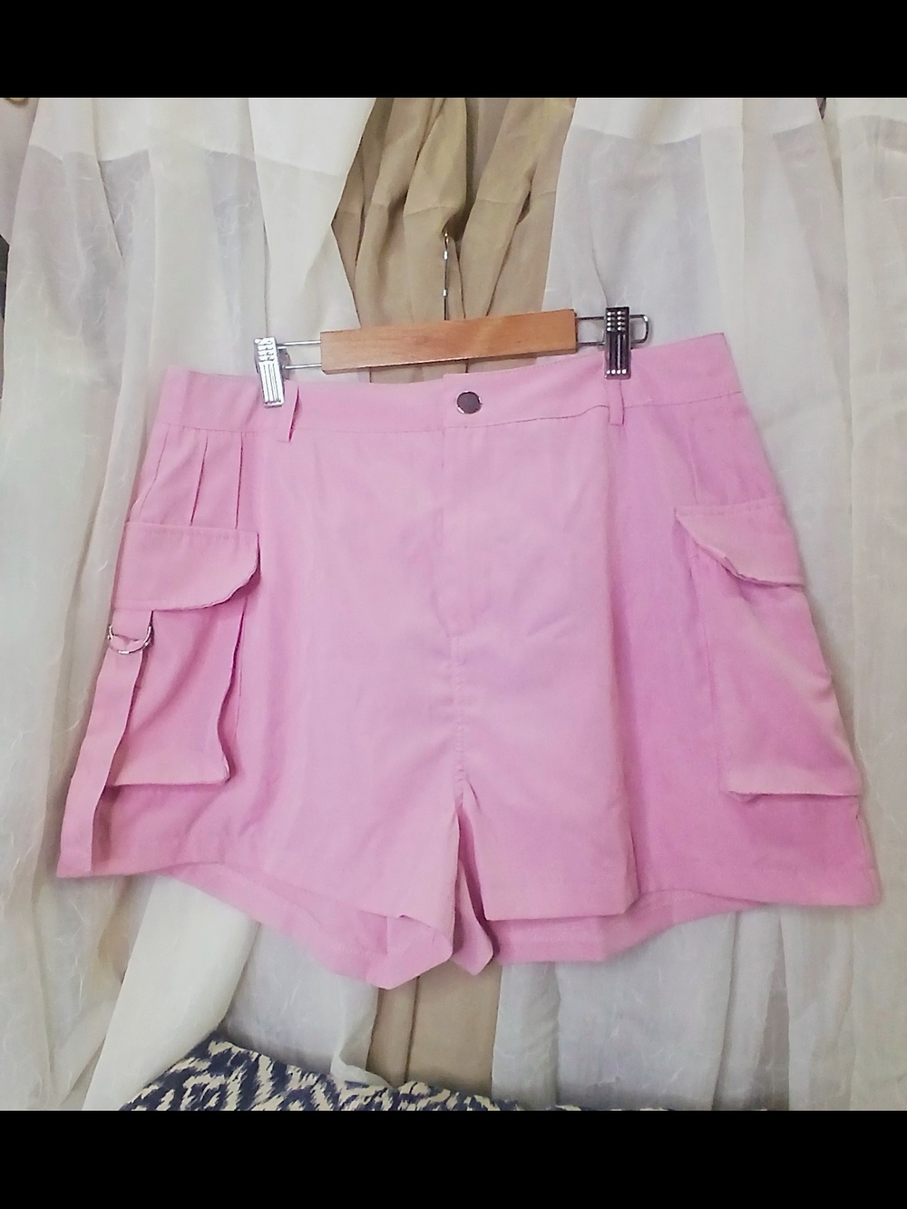Blush Pink Cargo Pocket Women's Shorts